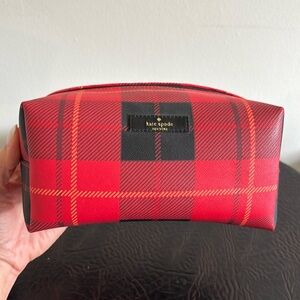 NWOT Kate Spade plaid cosmetics bag